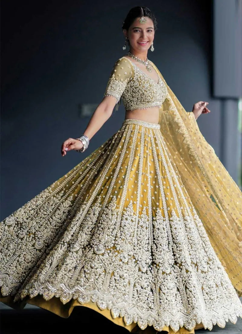 Silk Embroidered Wedding Bridal Lehenga